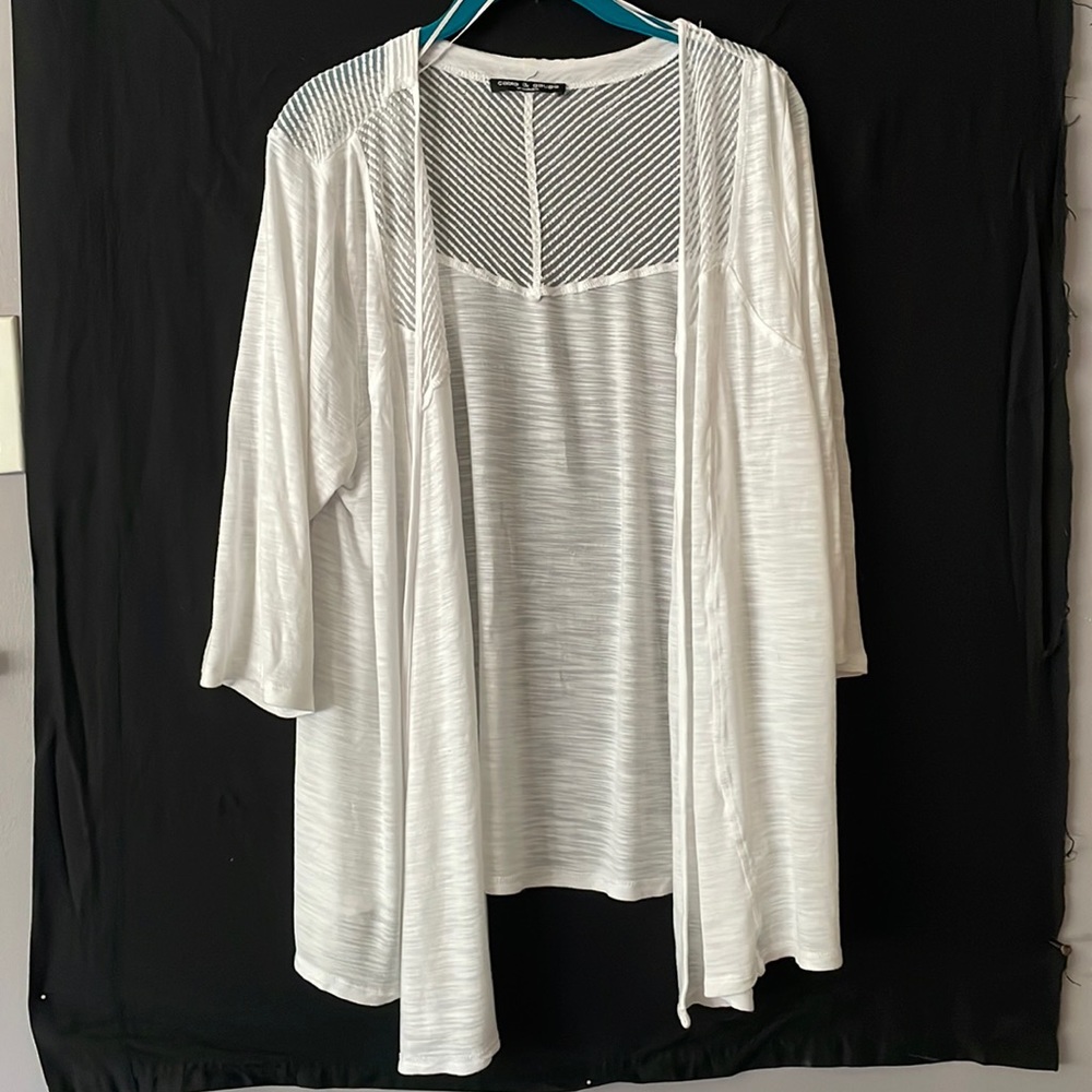 White semi sheer cardigan